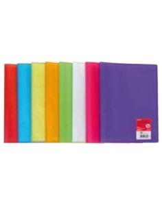 P 12 carpetas Fº 10 fundas soldadas colores surtidos poliplas